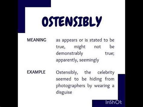 ostensibly synonym|ostensibly meaning in english.